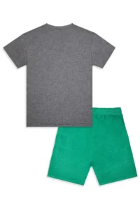 Denokids Boy's Suit Dinosaur Printed T-Shirt Towel Shorts Double Suit Summer 4-8 Years - Image 5