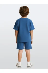 Denokids Boy's Suit Towel Fabric Oversize T-shirt & Shorts – Çapa Suit Age 7-12 - Image 2