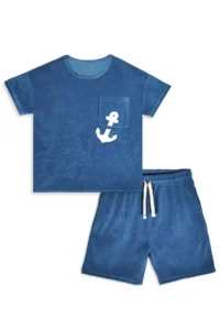 Denokids Boy's Suit Towel Fabric Oversize T-shirt & Shorts – Çapa Suit Age 7-12 - Image 4