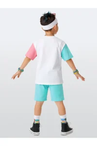 Denokids Boy's Suit Monster Printed 100% Cotton T-Shirt Cotton Shorts Summer Suit - Image 2