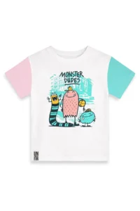 Denokids Boy's Suit Monster Printed 100% Cotton T-Shirt Cotton Shorts Summer Suit - Image 6