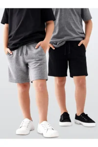 Denokids Boys' Short 2 Sets Paket Black Shorts Gray Shorts