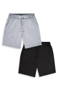 Denokids Boys' Short 2 Sets Paket Black Shorts Gray Shorts - Image 4