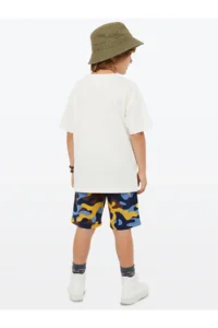 Denokids Boys' Suit Safari Printed 100% Cotton T-Shirt Shorts Summer Suit - Image 2