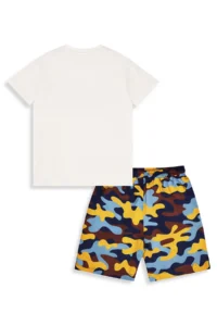 Denokids Boys' Suit Safari Printed 100% Cotton T-Shirt Shorts Summer Suit - Image 5