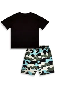Denokids Boy's Suit Tiger Printed 100% Cotton T-Shirt Shorts Summer Suit - Image 5