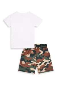 Denokids Boy's Set Camping Printed Interactive T-Shirt Shorts Double Set Summer 2-8 Years - Image 5