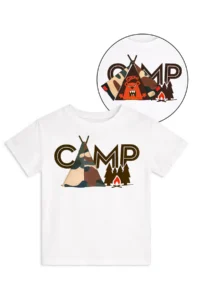 Denokids Boy's Set Camping Printed Interactive T-Shirt Shorts Double Set Summer 2-8 Years - Image 6