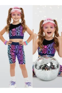 Denokids Girls' Sports Leggings Crop Top 2 Sets Set 6-11Y