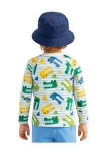 Denokids UV Protected Boy's Swimsuit T-shirt UVP+50 Factor Protection Long Sleeve Crocodile - Image 2