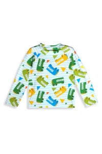 Denokids UV Protected Boy's Swimsuit T-shirt UVP+50 Factor Protection Long Sleeve Crocodile - Image 5