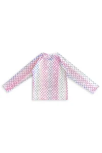 Denokids UV Protected Girl's Swimsuit T-shirt UVP+50 Factor Protection Long Sleeve Mermaid - Image 5