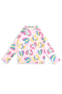 Denokids UV Protected Girl's Swimsuit T-shirt UVP+50 Factor Protection Long Sleeve Unicorn - Image 4