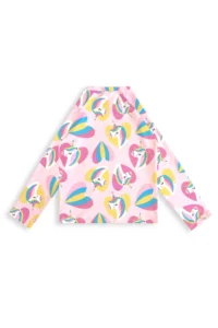 Denokids UV Protected Girl's Swimsuit T-shirt UVP+50 Factor Protection Long Sleeve Unicorn - Image 5