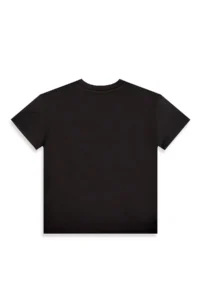 Denokids Boy's Festive Suit Croco Black T-Shirt and Striped Linen Look Summer Shorts - Image 7