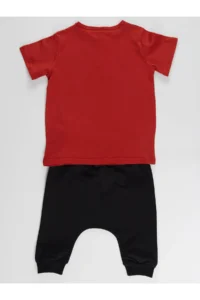 Denokids Hi Ponçik Boys' Short Set-Brick Red - Image 4