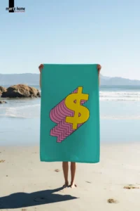 Marte Home DOLLAR SIGN $ Printed Colorful Beach Towel - Image 2