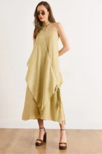 Olalook Women's Water Green Bohemian 2 Piece Design Dress