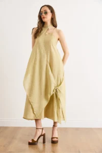 Olalook Women's Water Green Bohemian 2 Piece Design Dress - Image 4