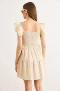 Olalook Women Stone Guipure Detailed Mini Dress - Image 6