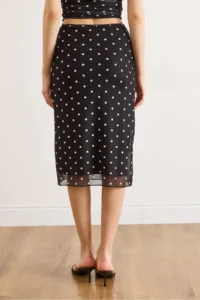 Olalook Women's Black Lined Polka Dot Tulle Skirt - Image 6