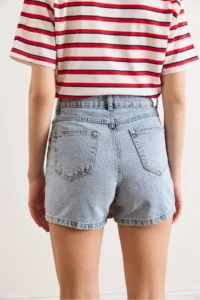 Olalook Women's Light Blue Pocketed Denim Skirt with Shorts - Image 6