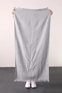FAVORA Trend 100% Cotton Embossed Beach Towel - Gray