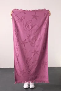 FAVORA Trend 100% Cotton Embossed Beach Towel - Plum
