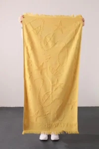 FAVORA Trend 100% Cotton Embossed Beach Towel - Yellow - Image 2