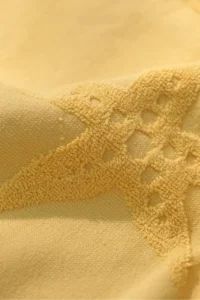 FAVORA Trend 100% Cotton Embossed Beach Towel - Yellow - Image 3