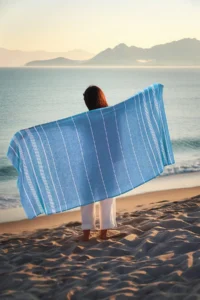 FAVORA Peshtamal Beach Towel 90x140 - Blue