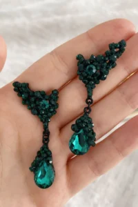 Glaren Green Color Damla Evening Gown Women Earrings - Image 2