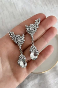 Glaren WHITE Color Damla Evening Gown Women Earrings - Image 2