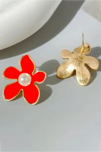 Glaren with bible Flower Red Color Women Earrings - Image 2