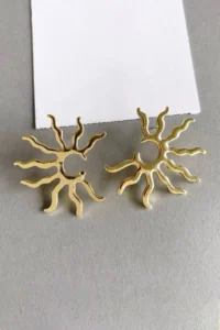 Glaren Güneş Gold Color Women Earrings - Image 2