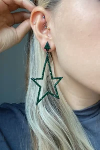Glaren Big Yıldız Green Rocky Women Evening Gown Earrings - Image 3