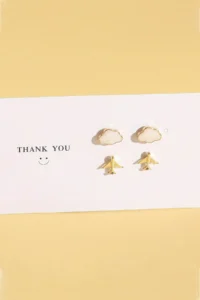 Glaren Minimal Airplane Themed Women Earrings Set - Image 4