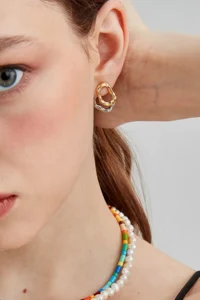 Glaren Two Color Design Women Earrings