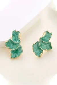 Glaren Green Mineli Kanat Gold Color Women Earrings - Image 2