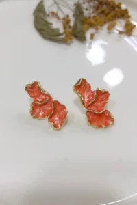 Glaren Orange Mineli Kanat Gold Color Women Earrings - Image 2