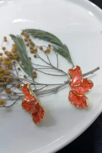 Glaren Orange Mineli Kanat Gold Color Women Earrings - Image 3