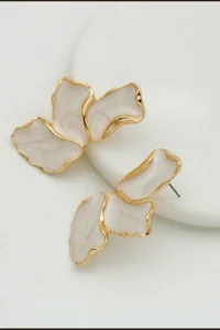 Glaren Pearl Mineli Kanat Gold Color Women Earrings - Image 4