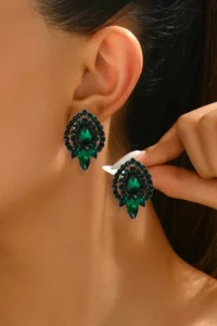 Glaren Green Cam Rocky Evening Gown Women Earrings