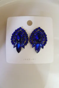 Glaren Navy Blue Cam Rocky Evening Gown Women Earrings - Image 4