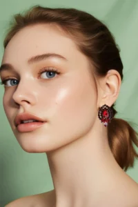 Glaren Red Cam Rocky Evening Gown Women Earrings - Image 3