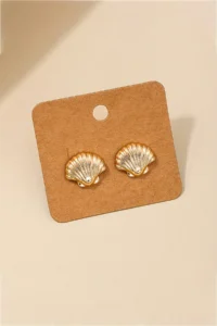 Glaren Minimal Shell Gold Color Women Earrings