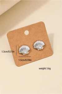 Glaren Minimal Shell Gold Color Women Earrings - Image 3