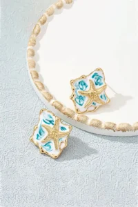 Glaren Design Enameled Starfish Women Earrings