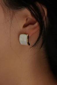 Glaren Pearl Mineli Gold Color Women Earrings - Image 2