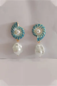 Glaren Seashell Design Gold Color Women Earrings - Image 2